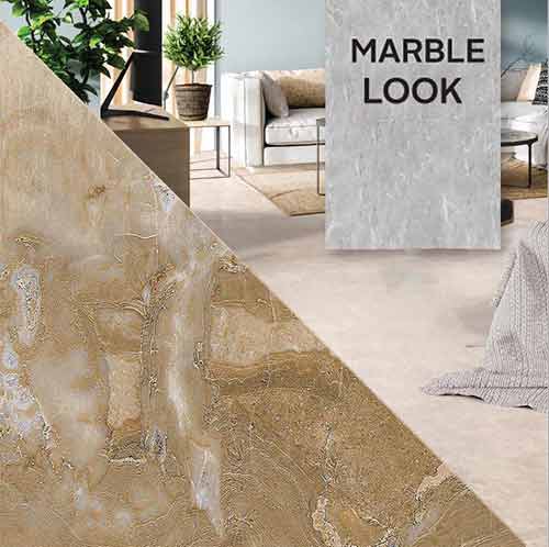 Marble look tiles