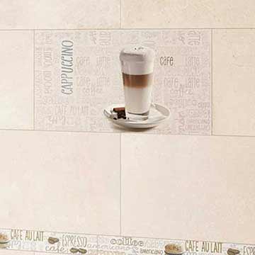 Spotter tile with cappuccino design
