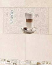 Spotter wall tile with cappuccino design