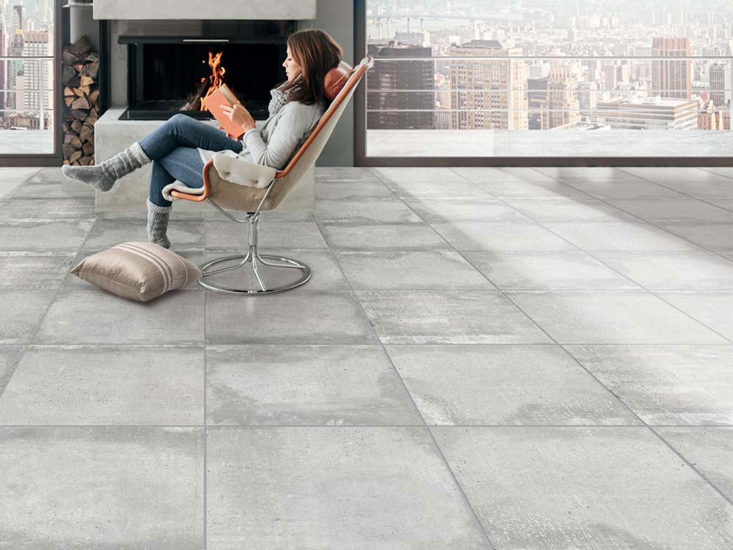 Futura Absolute Grey Matt Glazed Porcelain Floor Tile 600 X 600mm
