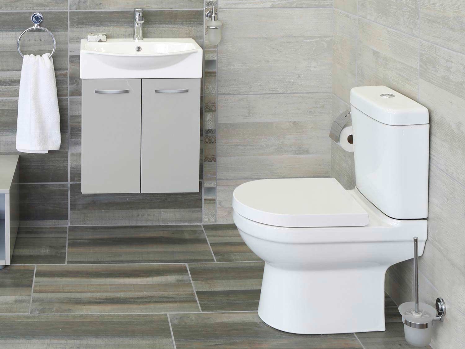 Shortland White Dual Top Flush Toilet Suite