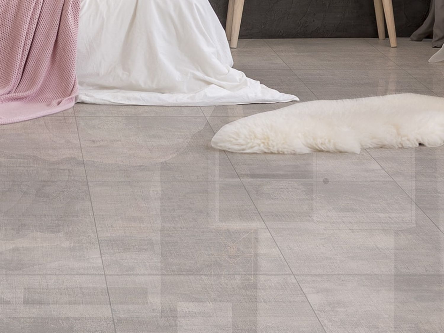 Essien Grey Ecotec Shiny Glazed Porcelain Floor Tile 600 X 600mm