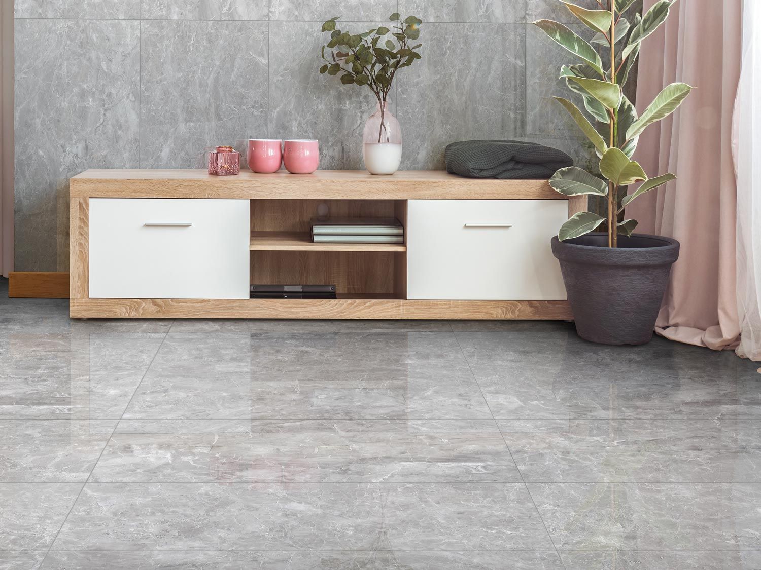 Maxmarble Grey Rectified Shiny Glazed, Grey Marble Kitchen Floor Tiles