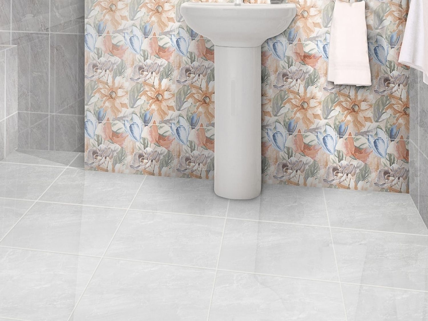 Flores Grey Shiny Ceramic Floor Tile, Which Is Better For Bathroom Ceramic Or Porcelain Tile