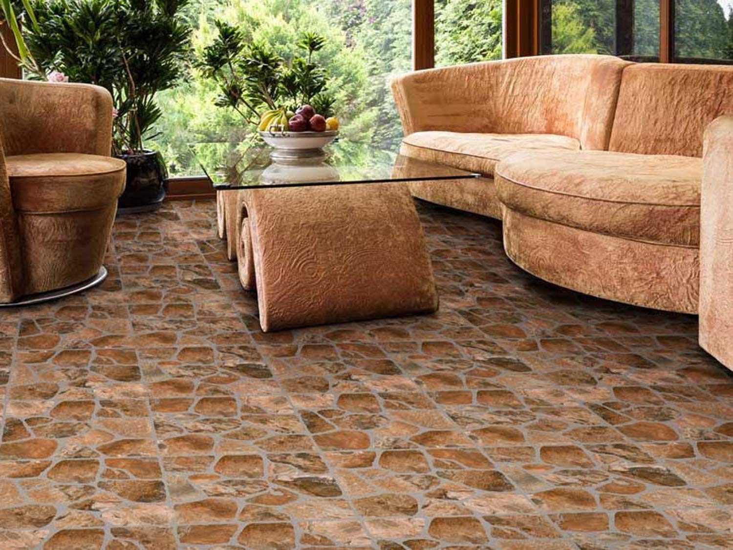  Rustic  Pattern Brown Matt EcoTec Ceramic  Floor  Tile  350 