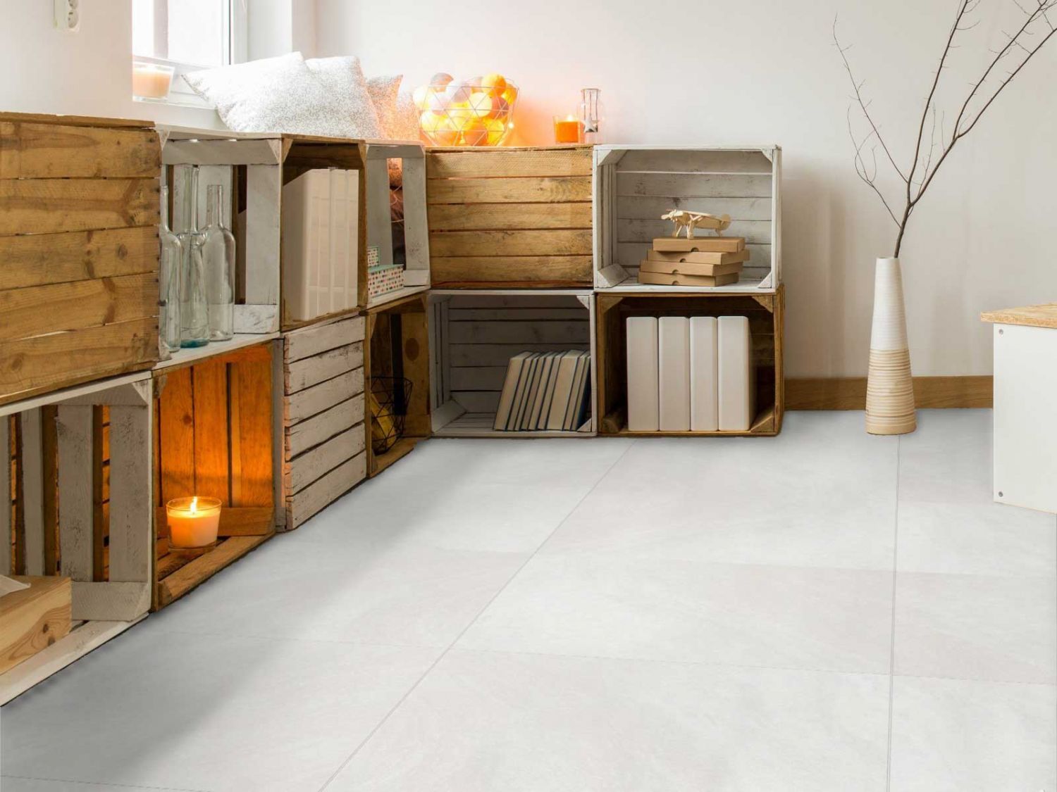 Soft Light Grey Ecotec Matt Glazed Porcelain Floor Tile 600 X 600mm