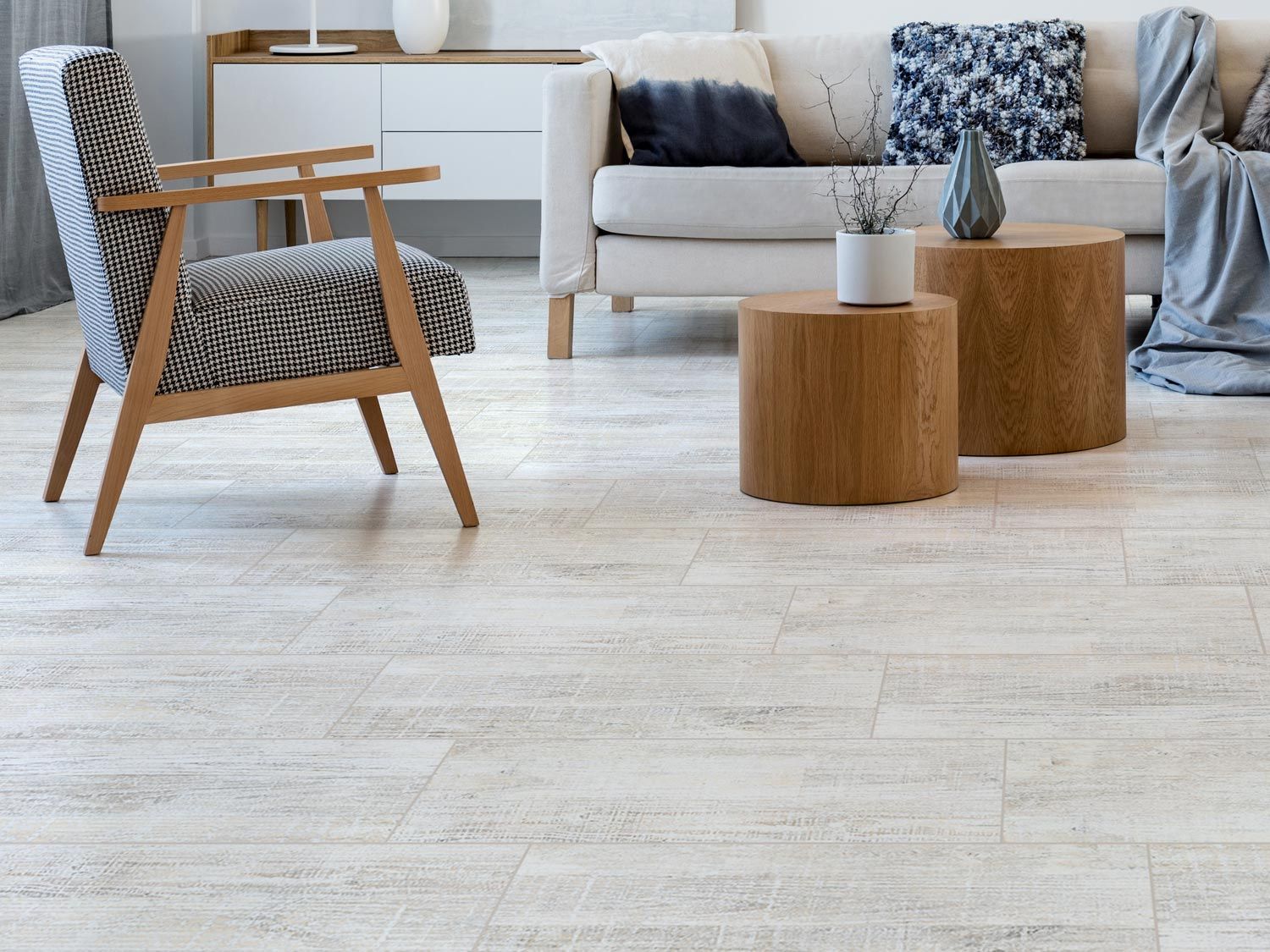 Origins Bahamas White Wood Matt Porcelain Floor Tile 300 X 1000mm