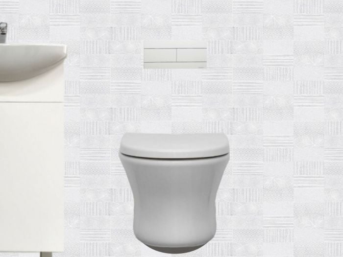 Diplomat White Eco Wall Hung Toilet Pan With Torino 80 Concealed Cistern & Capri White Flush Plate