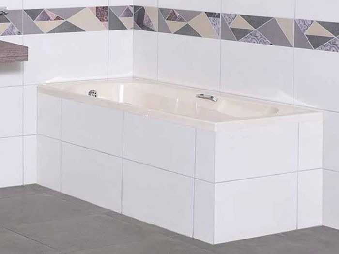 Coral Almond Built-in Straight Bath With Handles - 1700 x 700mm