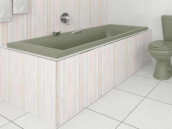 Coral Avocado Built-in Straight Bath with Handles - 1700 x 700mm