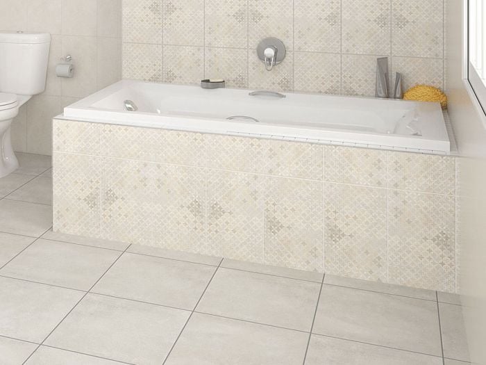 Coral White Built-in Straight Bath with Handles - 1700 x 700mm