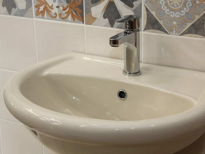 Coral Almond Wall Mounted Basin - 570 x 465 x 812mm