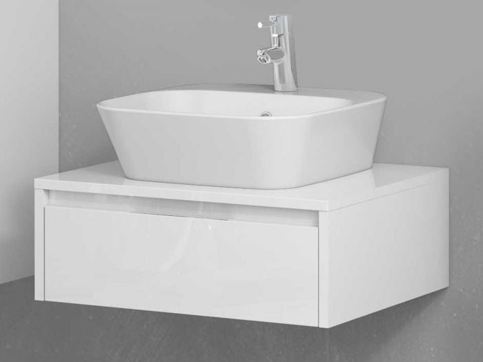 Trevi Mood White Freestanding Basin With Taphole & Overflow 500 x 450mm