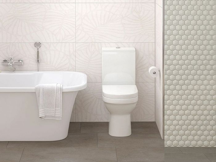 Betta Atlantis White Dual Top Flush Toilet Suite - Bottom Entry Water Supply