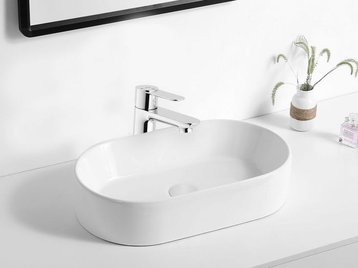 Belize White Oval Counter Top Basin - 520 x 300 x 115mm