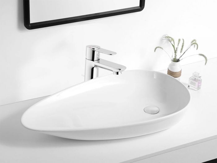 Catania White Oval Counter Top Basin - 760 x 452 x 130mm