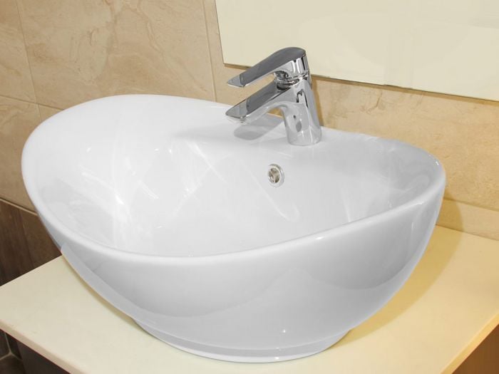 Forli White Oval Counter Top Basin - 585 x 390 x 210mm