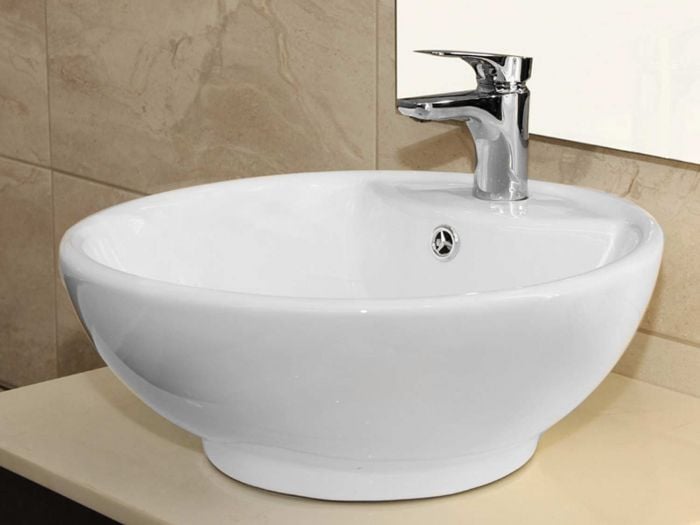 Gorizia White Round Counter Top Basin - 455 x 455 x 175mm
