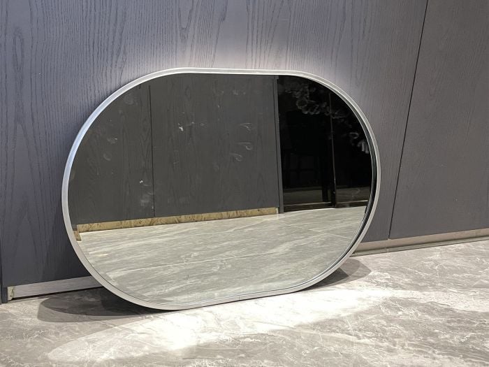 Oval Silver Framed Mirror - 700 x 500mm