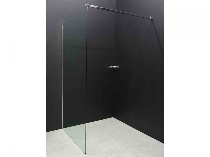 Crystaltech Chrome Wall Mounted Shower Screen - F7096 - 900 x 2000mm