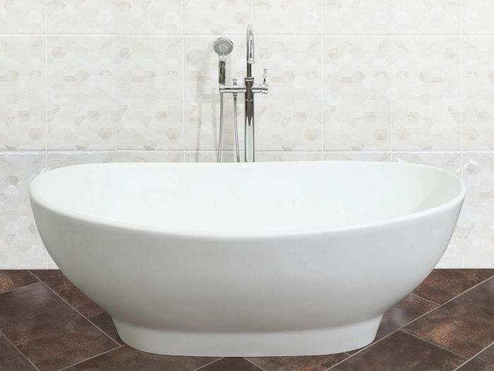 Dado Melbourne White Freestanding Stone Bath - 1650 x 926 x 521mm