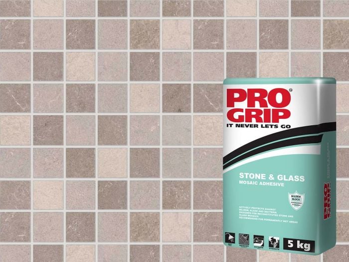 Pro Grip Cloud Grey Mosaic Adhesive & Grout - 5 Kg