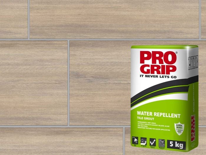 Pro Grip Light Grey Water Repellent Tile Grout - 5 Kg