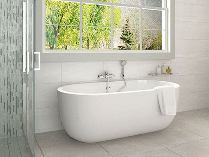 Trevi Ntombi White Acrylic Freestanding Bath - 1550 x 750mm