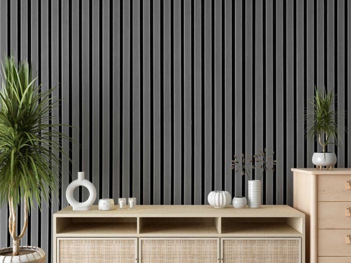 Lux Slim Oak Grey Wall Panelling - 2400 x 163mm