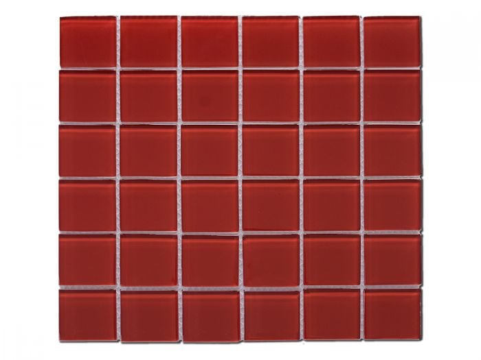 Cherry Red Crystal Glass Mosaic - 300 x 300mm