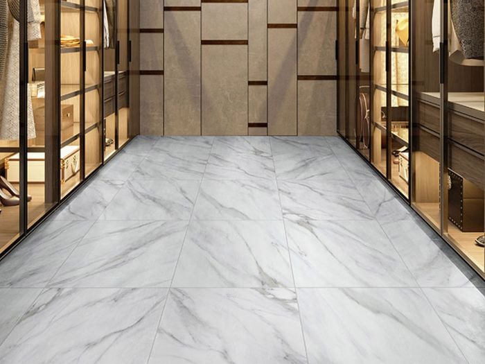 Elysium White EcoTec Rectified Shiny Porcelain Floor Tile - 790 x 790mm