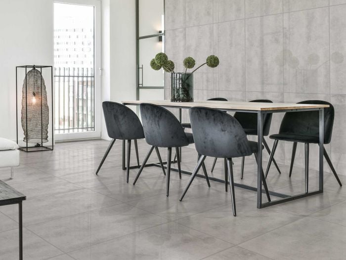 Element Grey EcoTec Rectified Shiny Porcelain Floor Tile - 590 x 1190mm