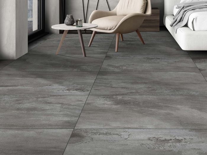 Ironstone Charcoal EcoTec Matt Glazed Porcelain Floor Tile - 1200 x 600mm