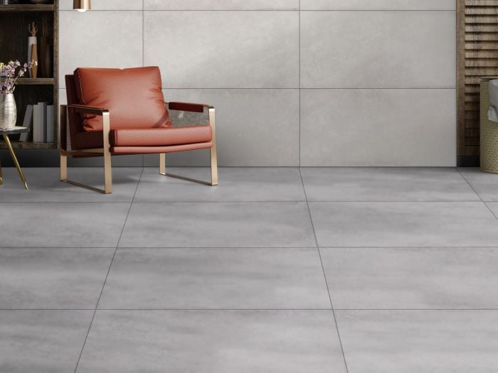 Prime Cement Grey EcoTec Matt Porcelain Floor Tile - 600 x 1200mm
