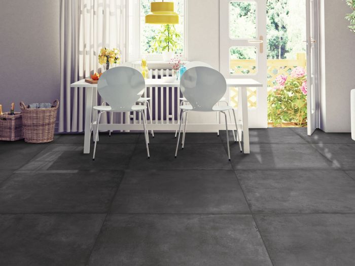 Skyline Charcoal Matt Glazed Porcelain Floor Tile - 800 x 800mm