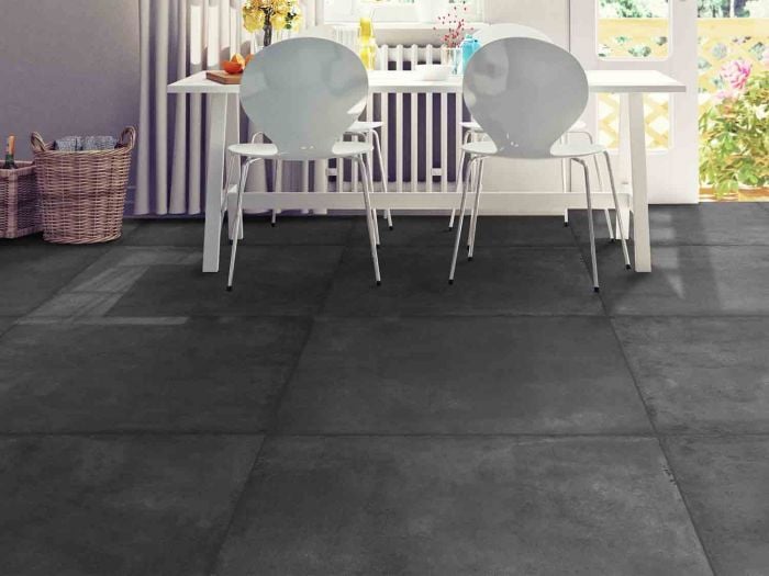 Skyline Charcoal EcoTec Matt Glazed Porcelain Floor Tile - 800 x 800mm