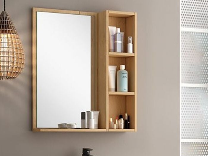 Lily Oak Open Mirror Cabinet - 600 x 130 x 700mm 