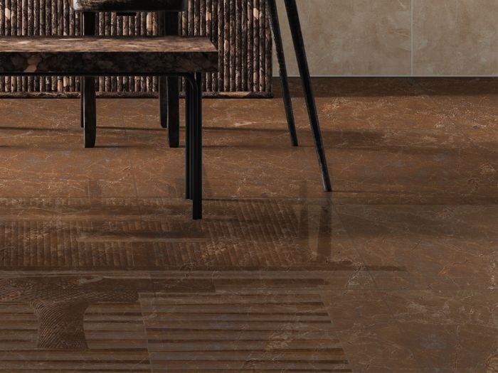 Monarch Rust EcoTec Shiny Glazed Porcelain Floor Tile - 600 x 600mm