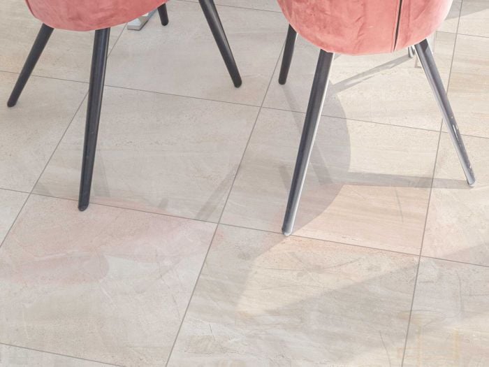 Levante Ivory Shiny Ceramic Floor Tile - 500 x 500mm