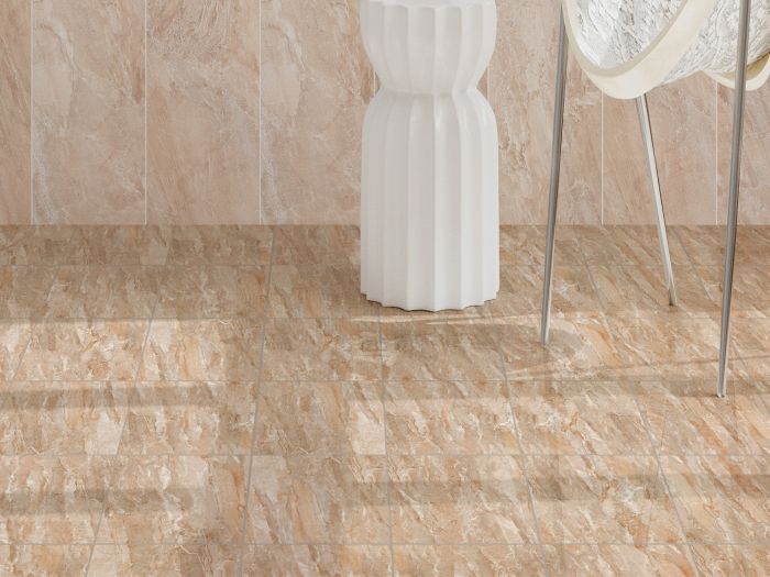 Palesa Brown Shiny Ceramic Floor Tile - 350 x 350mm