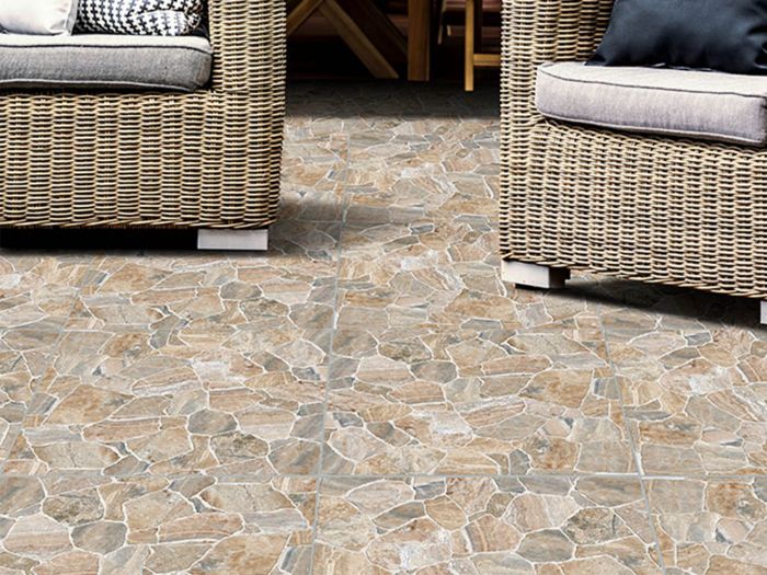 Volterra Stone Slip Resistant Ceramic Floor Tile - 500 x 500mm