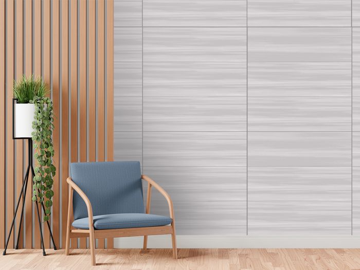 Serene Grey Shiny Ceramic Wall Tile - 800 x 265mm