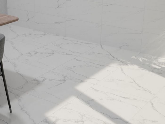Duchess White EcoTec Rectified Shiny Hard Body Ceramic Floor Tile - 600 x 600mm