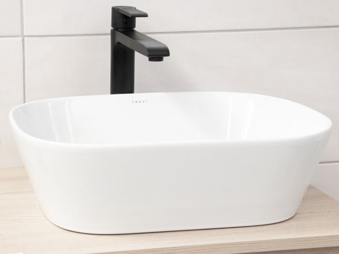 Trevi Mood White Freestanding Basin Without Taphole & Overflow - 365 x 490mm