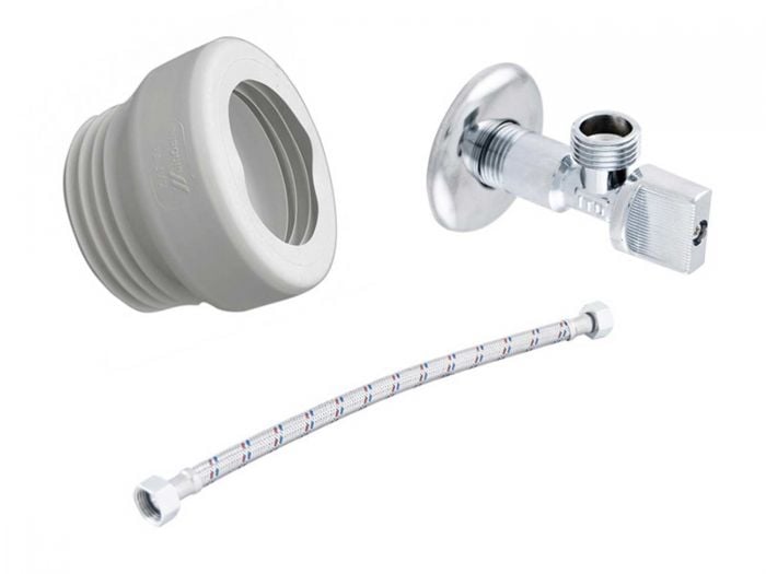 ITD Pan Connector, Angle Valve, Flexi Complete Toilet Connector Set