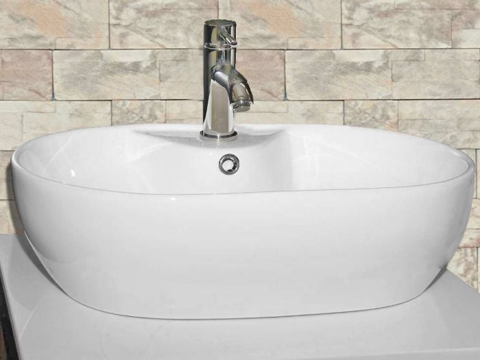 Udine White Counter Top Basin - 590 x 410 x 170mm