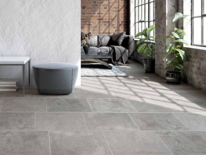 Kilimanjaro Ghana Cement Grey EcoTec Matt Porcelain Floor Tile - 420 x 635mm