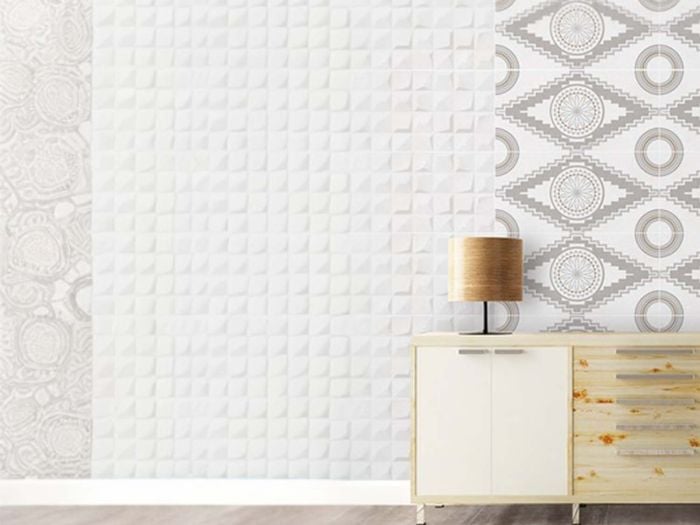 Makhetha Ivory Satin Ceramic Wall Tile - 300 x 600mm