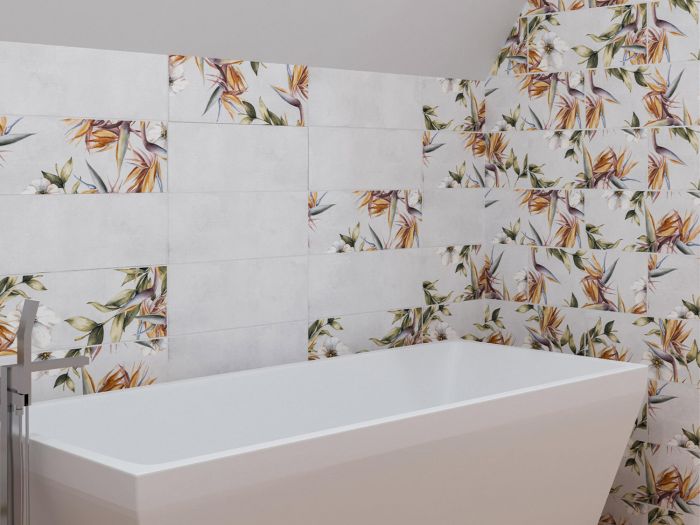 Strelizia Feature Satin Ceramic Wall Tile - 200 x 500mm