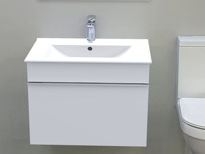 Rea White Wall Mounted Cabinet & Basin - 600 x 450 x 450mm